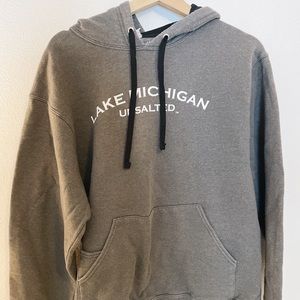 Men’s Lake Michigan Unsalted Gray Hoodie w/ Black Details